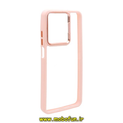 قاب گوشی Honor X7A آنر اورجینال متال کیس Metal اورجینال CASE PRO طرح پشت طلق شفاف دور سیلیکونی گلبهی کد 75