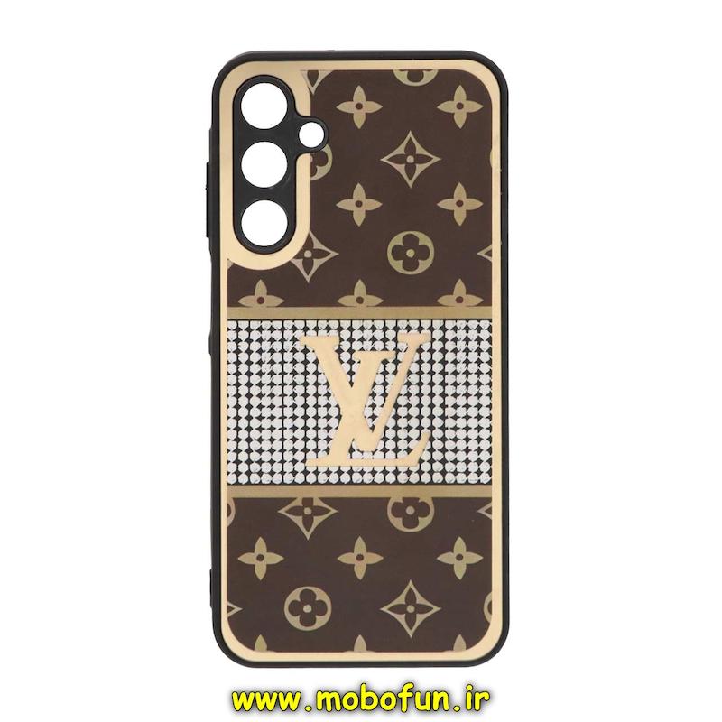 قاب گوشی Galaxy A25 سامسونگ پشت گلس سرامیکی طلاکوب محافظ لنزدار طرح لویی ویتون LV کد 122