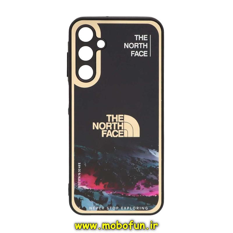 قاب گوشی Galaxy A25 سامسونگ پشت گلس سرامیکی طلاکوب محافظ لنزدار طرح THE NORTH FACE کد 124