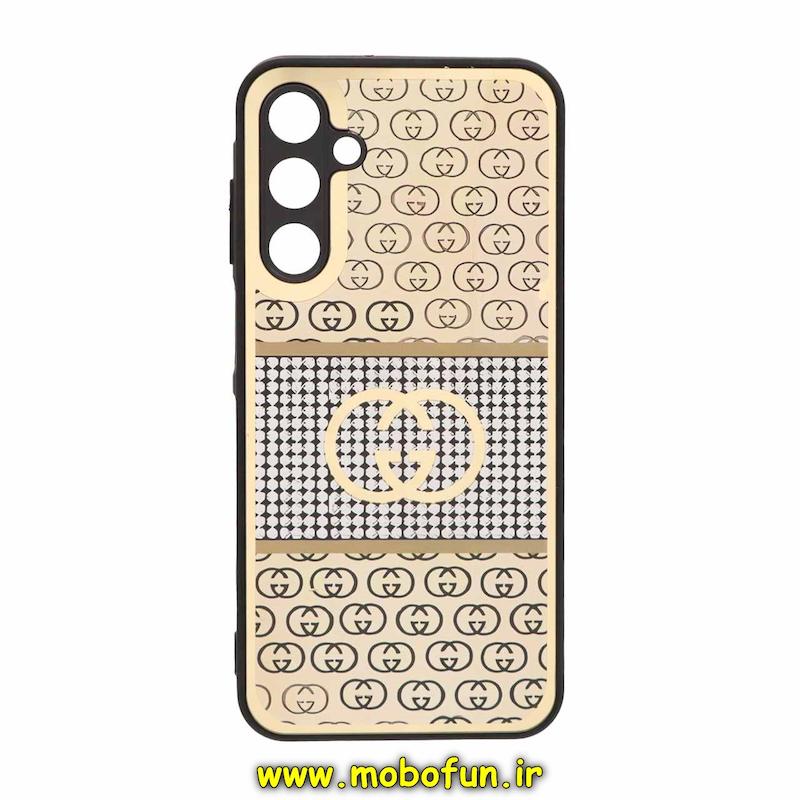 قاب گوشی Galaxy A25 سامسونگ پشت گلس سرامیکی طلاکوب محافظ لنزدار طرح گوچی GUCCI کد 128