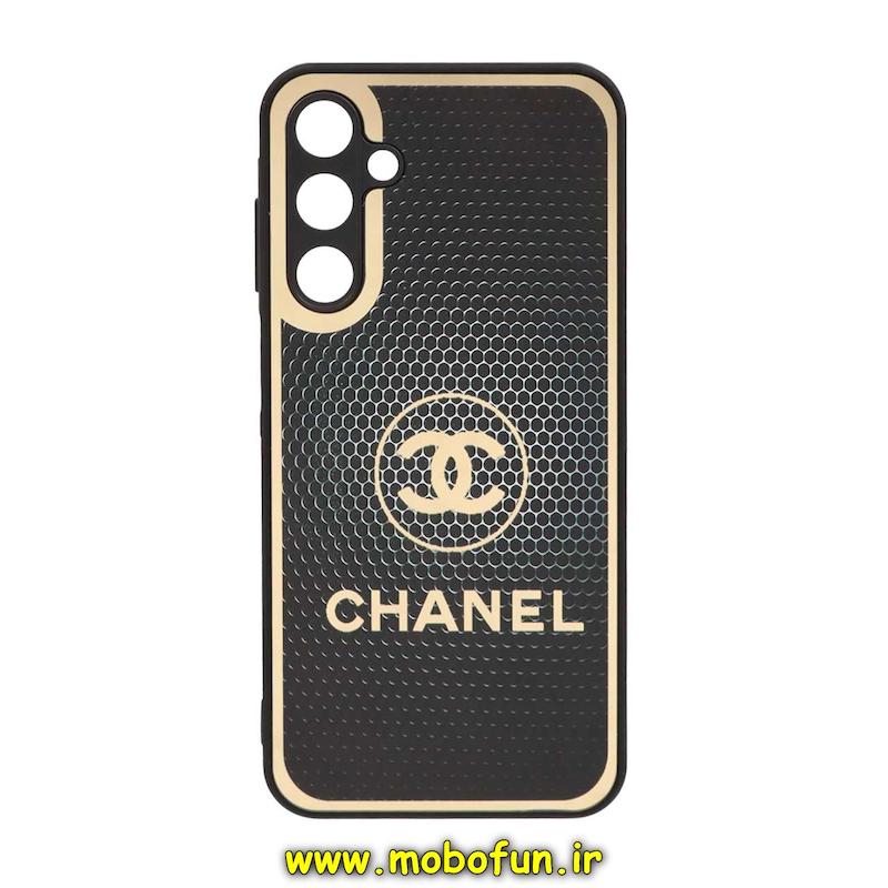 قاب گوشی Galaxy A25 سامسونگ پشت گلس سرامیکی طلاکوب محافظ لنزدار طرح شنل CHANEL کد 129