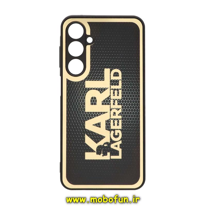 قاب گوشی Galaxy A25 سامسونگ پشت گلس سرامیکی طلاکوب محافظ لنزدار طرح کارل KARL کد 132