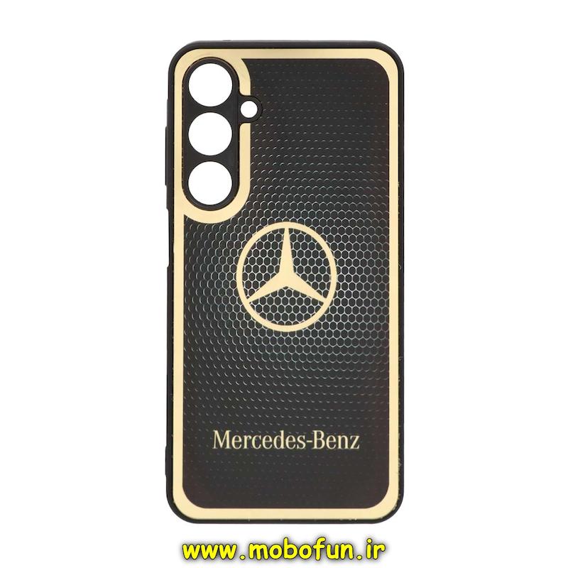 قاب گوشی Galaxy A25 سامسونگ پشت گلس سرامیکی طلاکوب محافظ لنزدار طرح مرسدس بنز کد 136