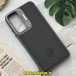 قاب گوشی Galaxy A25 سامسونگ اورجینال متال کیس Metal اورجینال CASE PRO طرح چرمی اورجینال اوزاکی OZAKI دور سیلیکونی استندشو خاکستری تیتانیوم کد 164