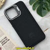 قاب گوشی iPhone 13 Pro Max آیفون اورجینال متال کیس Metal اورجینال CASE PRO طرح چرمی اورجینال اوزاکی OZAKI دور سیلیکونی استندشو مشکی کد 781