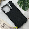 قاب گوشی iPhone 15 Pro Max آیفون اورجینال متال کیس Metal اورجینال CASE PRO طرح چرمی اورجینال اوزاکی OZAKI دور سیلیکونی استندشو مشکی کد 130