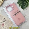 قاب گوشی iPhone 15 Pro Max آیفون اورجینال متال کیس Metal اورجینال CASE PRO طرح چرمی اورجینال اوزاکی OZAKI دور سیلیکونی استندشو صورتی کد 132