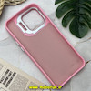 قاب گوشی iPhone 15 Pro Max آیفون اورجینال متال کیس Metal اورجینال CASE PRO طرح چرمی اورجینال اوزاکی OZAKI دور سیلیکونی استندشو صورتی کد 132