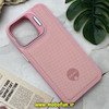قاب گوشی iPhone 15 Pro Max آیفون اورجینال متال کیس Metal اورجینال CASE PRO طرح چرمی اورجینال اوزاکی OZAKI دور سیلیکونی استندشو صورتی کد 132