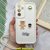 قاب گوشی Galaxy A35 سامسونگ سیلیکونی Solid برجسته محافظ لنزدار طرح BABY بنددار کنفی کرم کد 90