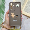 قاب گوشی Galaxy A35 سامسونگ سیلیکونی Solid برجسته محافظ لنزدار طرح BABY بنددار کنفی نسکافه ای کد 91