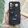 قاب گوشی Galaxy A35 سامسونگ سیلیکونی Solid برجسته محافظ لنزدار طرح BABY بنددار کنفی مشکی کد 92