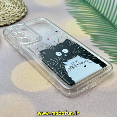 قاب گوشی Galaxy A55 سامسونگ فانتزی عروسکی ژله ای شفاف محافظ لنز دار کپسولی طرح گربه کیوت کد 75