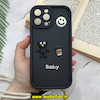 قاب گوشی iPhone 13 Pro Max آیفون سیلیکونی Solid برجسته محافظ لنزدار طرح BABY بنددار کنفی مشکی کد 786
