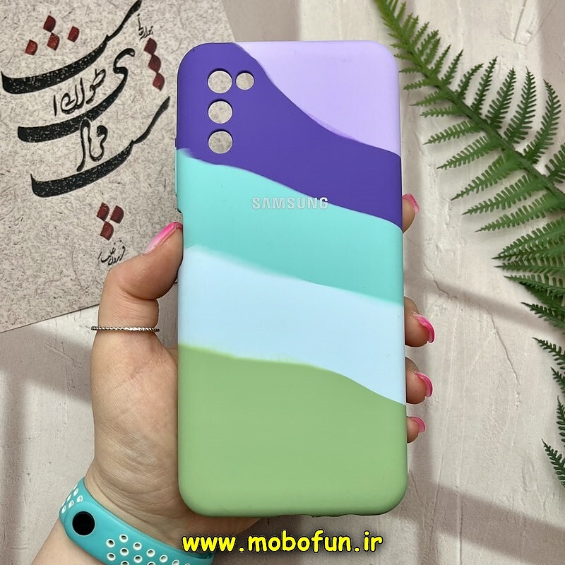 قاب گوشی Galaxy A02S - Galaxy A03S سامسونگ سیلیکونی اورجینال رنگین کمانی پاک کنی درجه یک زیربسته محافظ لنز دار کد 430