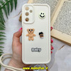 قاب گوشی Galaxy A05S سامسونگ سیلیکونی Solid برجسته محافظ لنزدار طرح BABY بنددار کنفی کرم کد 186