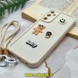 قاب گوشی Galaxy A05S سامسونگ سیلیکونی Solid برجسته محافظ لنزدار طرح BABY بنددار کنفی کرم کد 186