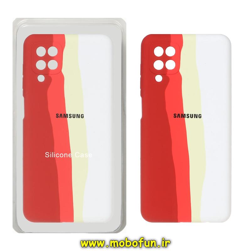 قاب گوشی Galaxy A12 - Galaxy M12 سامسونگ سیلیکونی اورجینال رنگین کمانی پاک کنی درجه یک زیربسته محافظ لنز دار کد 1627