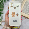 قاب گوشی Galaxy A21S سامسونگ سیلیکونی Solid برجسته محافظ لنزدار طرح BABY بنددار کنفی کرم کد 1005