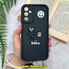 قاب گوشی Galaxy A24 سامسونگ سیلیکونی Solid برجسته محافظ لنزدار طرح BABY بنددار کنفی مشکی کد 496