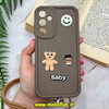 قاب گوشی Galaxy A25 سامسونگ سیلیکونی Solid برجسته محافظ لنزدار طرح BABY بنددار کنفی نسکافه ای کد 182