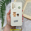قاب گوشی Galaxy A32 4G سامسونگ سیلیکونی Solid برجسته محافظ لنزدار طرح BABY بنددار کنفی کرم کد 1280