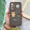قاب گوشی Galaxy A54 سامسونگ سیلیکونی Solid برجسته محافظ لنزدار طرح BABY بنددار کنفی نسکافه ای کد 991