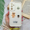 قاب گوشی Galaxy A54 سامسونگ سیلیکونی Solid برجسته محافظ لنزدار طرح BABY بنددار کنفی کرم کد 992