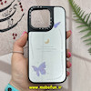 قاب گوشی iPhone 15 Pro آیفون پشت گلس آینه ای اورجینال CASETIFY طرح پروانه کیوت کد 24