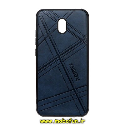 قاب گوشی Redmi 8A شیائومی طرح ژله ای چرمی ساده REMAX سرمه ای کد 128