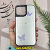 قاب گوشی iPhone 12 Pro Max آیفون پشت گلس آینه ای اورجینال CASETIFY طرح پروانه کیوت کد 861
