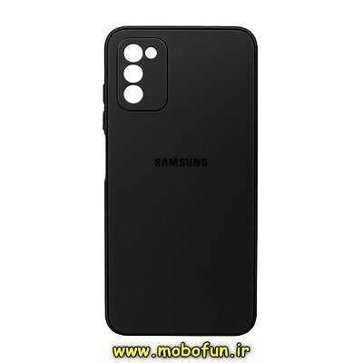 قاب گوشی Galaxy A02S - Galaxy A03S سامسونگ مدل PVD ضد خش پشت گلس شیشه ای محافظ لنز دار مشکی کد 431