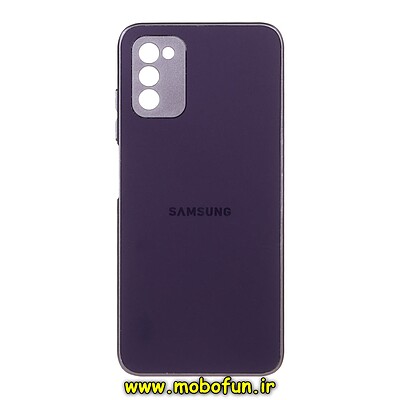 قاب گوشی Galaxy A02S - Galaxy A03S سامسونگ مدل PVD ضد خش پشت گلس شیشه ای محافظ لنز دار بنفش کد 433
