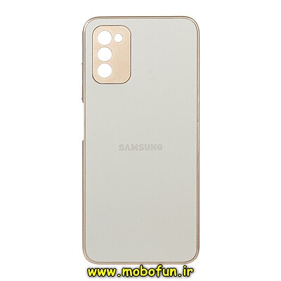 قاب گوشی Galaxy A02S - Galaxy A03S سامسونگ مدل PVD ضد خش پشت گلس شیشه ای محافظ لنز دار نسکافه ای کد 434