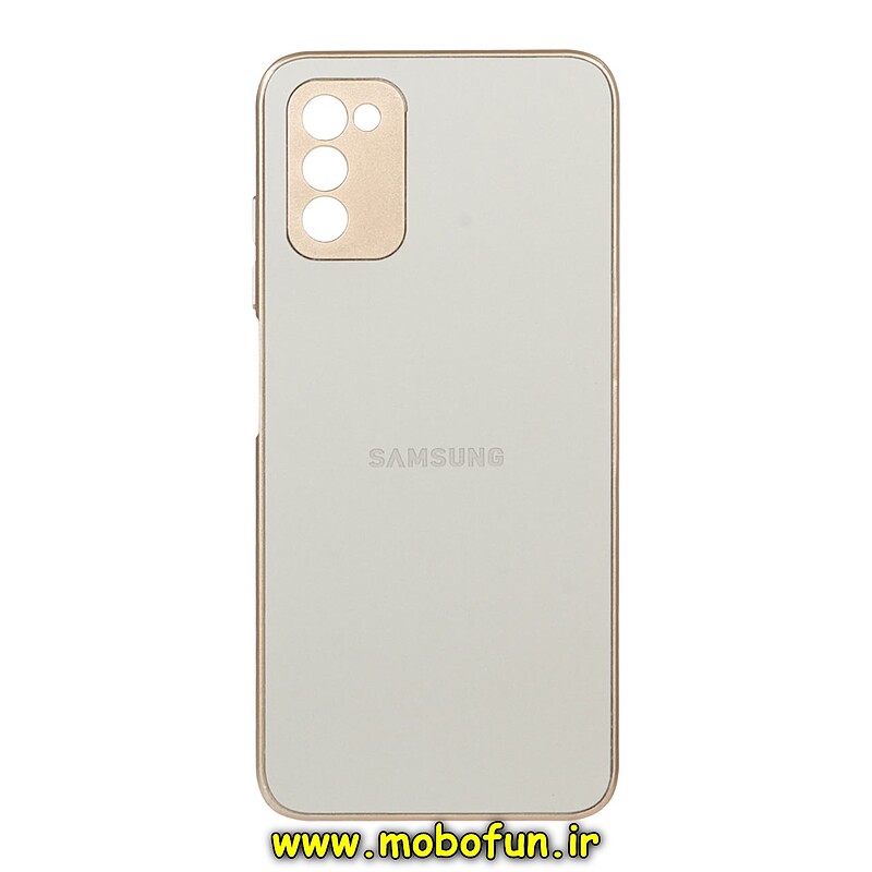 قاب گوشی Galaxy A02S - Galaxy A03S سامسونگ مدل PVD ضد خش پشت گلس شیشه ای محافظ لنز دار نسکافه ای کد 434