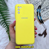 قاب گوشی Galaxy A02S - Galaxy A03S سامسونگ سیلیکونی اورجینال پاک کنی درجه یک زیربسته محافظ لنزدار زرد کد 439