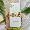 قاب گوشی Galaxy A04 - Galaxy M13 5G سامسونگ طرح ژله ای مای کیس گلد لاین دور طلایی عروسکی سه بعدی خانواده خرگوش محافظ لنز دار سفید کد 363