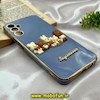 قاب گوشی Galaxy A14 4G - Galaxy A14 5G سامسونگ طرح ژله ای مای کیس گلد لاین دور طلایی عروسکی سه بعدی محافظ لنز دار آبی فیلی کد 927
