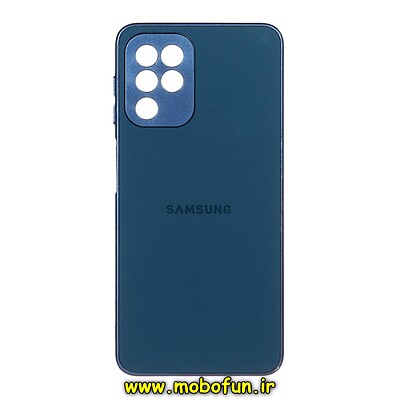 قاب گوشی Galaxy A22 4G - Galaxy M32 4G سامسونگ مدل PVD ضد خش پشت گلس شیشه ای محافظ لنز دار سرمه ای کد 806