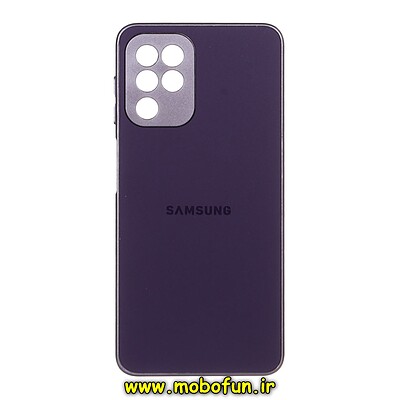قاب گوشی Galaxy A22 4G - Galaxy M32 4G سامسونگ مدل PVD ضد خش پشت گلس شیشه ای محافظ لنز دار بنفش کد 809