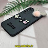 قاب گوشی Galaxy A24 4G سامسونگ طرح سیلیکونی ژله ای سه بعدی برجسته عروسکی محافظ لنز دار پام پام مشکی کد E40-170895