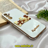 قاب گوشی Galaxy A34 5G سامسونگ طرح ژله ای مای کیس گلد لاین دور طلایی عروسکی سه بعدی محافظ لنز دار سفید کد 715