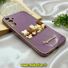 قاب گوشی Galaxy A34 5G سامسونگ طرح ژله ای مای کیس گلد لاین دور طلایی عروسکی سه بعدی محافظ لنز دار بنفش کد 719