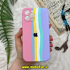قاب گوشی iPhone 12 Pro Max آیفون سیلیکونی اورجینال آبرنگی رنگین کمانی پاک کنی درجه یک زیربسته محافظ لنز دار کد 864