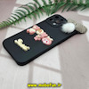 قاب گوشی iPhone 12 Pro Max آیفون طرح سیلیکونی ژله ای سه بعدی برجسته عروسکی محافظ لنز دار پام پام مشکی کد 867