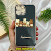 قاب گوشی iPhone 12 Pro Max آیفون طرح ژله ای مای کیس گلد لاین دور طلایی عروسکی سه بعدی محافظ لنز دار مشکی کد 868