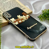 قاب گوشی iPhone X - iPhone XS آیفون طرح ژله ای مای کیس گلد لاین دور طلایی عروسکی سه بعدی محافظ لنز دار مشکی کد 699