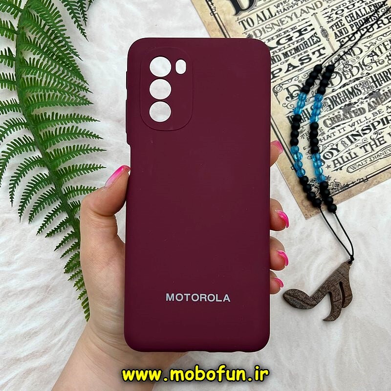 قاب گوشی Moto G51 5G موتورولا سیلیکونی اورجینال سورا SORA پاک کنی درجه یک زیربسته محافظ لنز دار زرشکی کد 3