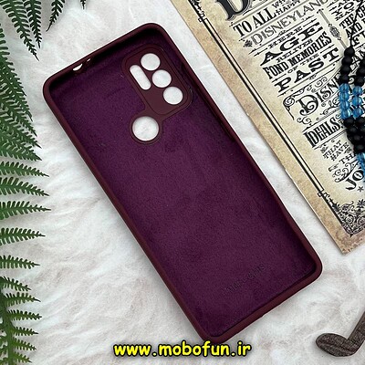 قاب گوشی Moto G60S موتورولا سیلیکونی اورجینال سورا SORA پاک کنی درجه یک زیربسته محافظ لنز دار زرشکی کد 5