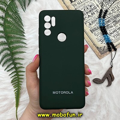 قاب گوشی Moto G60S موتورولا سیلیکونی اورجینال سورا SORA پاک کنی درجه یک زیربسته محافظ لنز دار سبز تیره کد 6